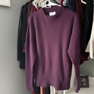 Old Navy NEW soft cozy knit dark purple sweater, oversized fit XS